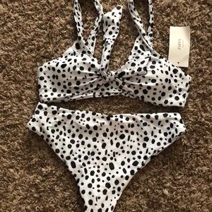 Two piece polka dot swimsuit size medium